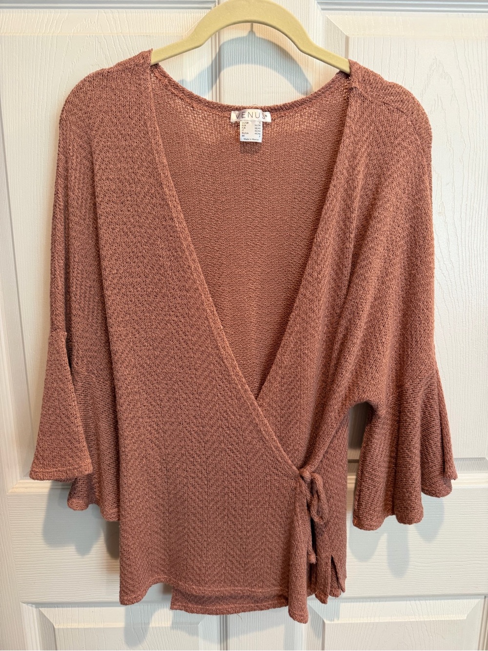 VENUS Rose Wrap Cardigan with Tie Front